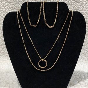 NWOT Gold Layered Necklace and Bracelets Set